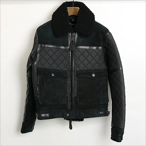 BURBERRY BURBERRY PRORSUM キルティング切替レザームートンジャケット