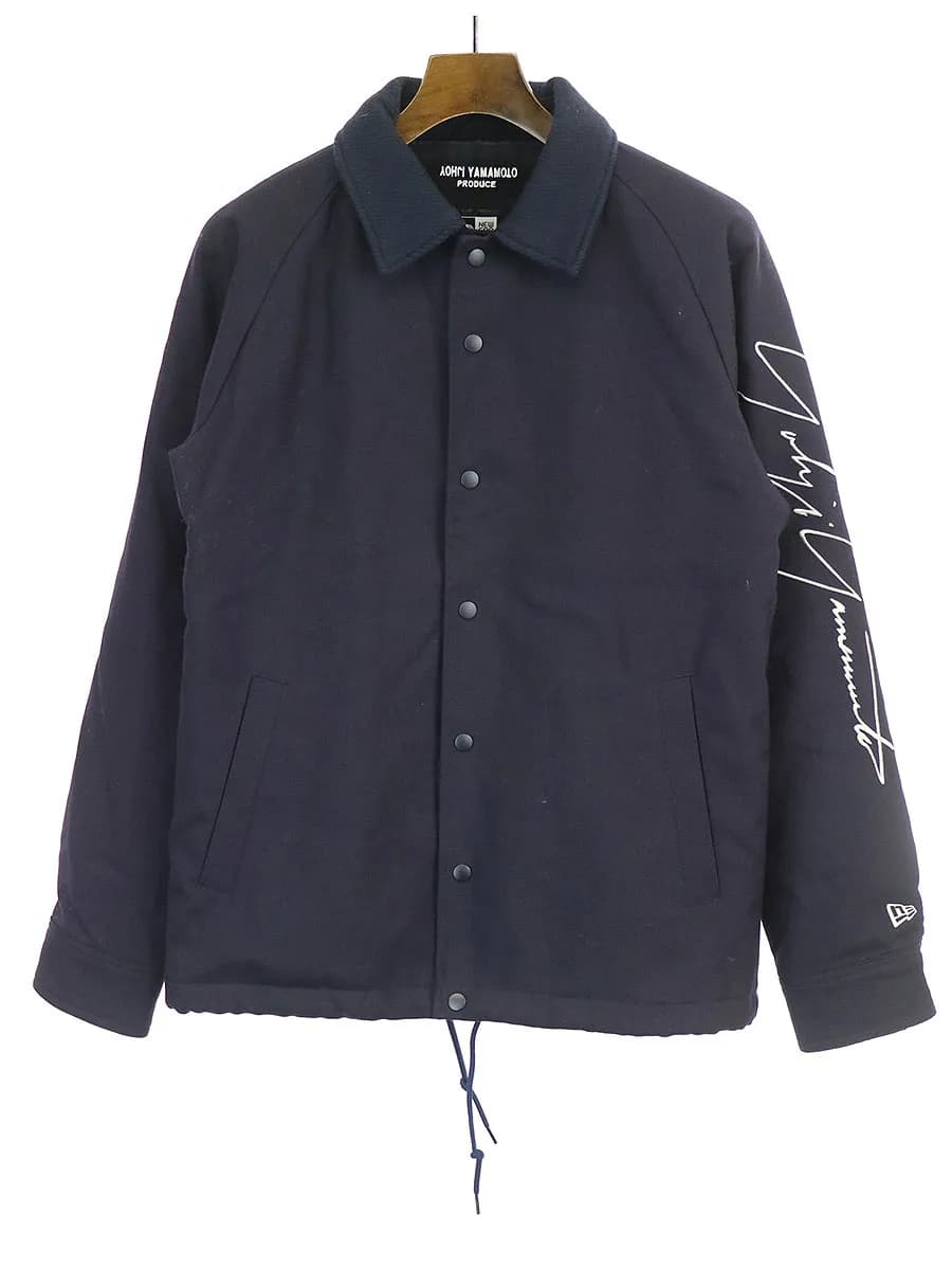 Yohji Yamamoto ヨウジヤマモト×ニューエラ 16AW シグネチャーロゴ刺繍ウールコーチジャケット