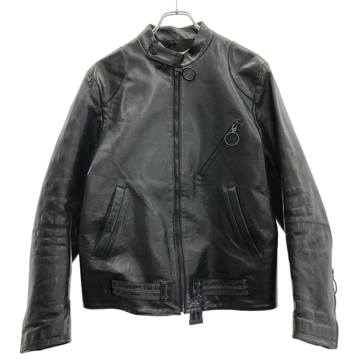 OFF-WHITE オフホワイト 19AW SCAFFOLDING LEATHER BIKER JACKET レザージャケット OMJG006F19485025