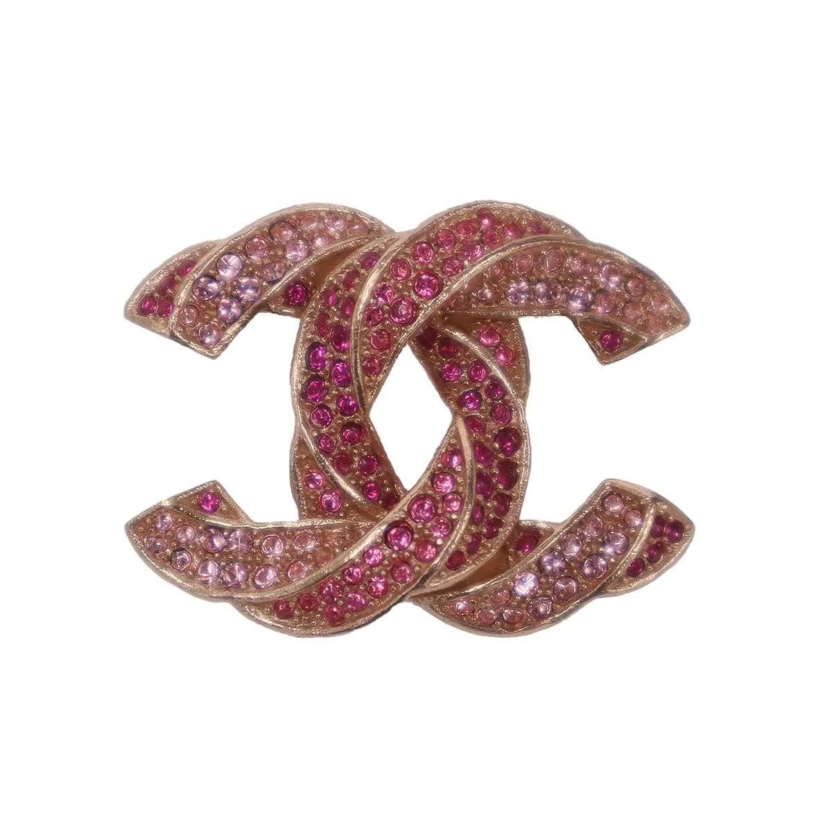 CHANEL シャネル B16C グラデーションラインストーン ココマークブローチ