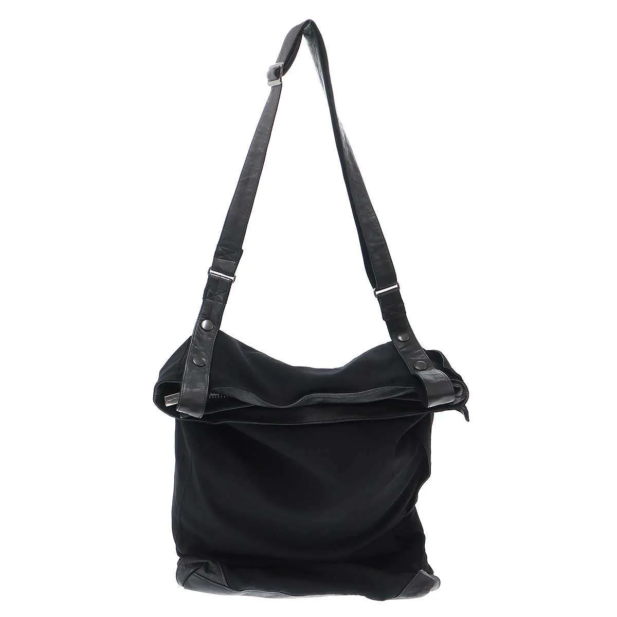 Yohji Yamamoto ヨウジヤマモト プールオム 20AW レザーコンビ レーヨンショルダーバッグ HR-I32-266