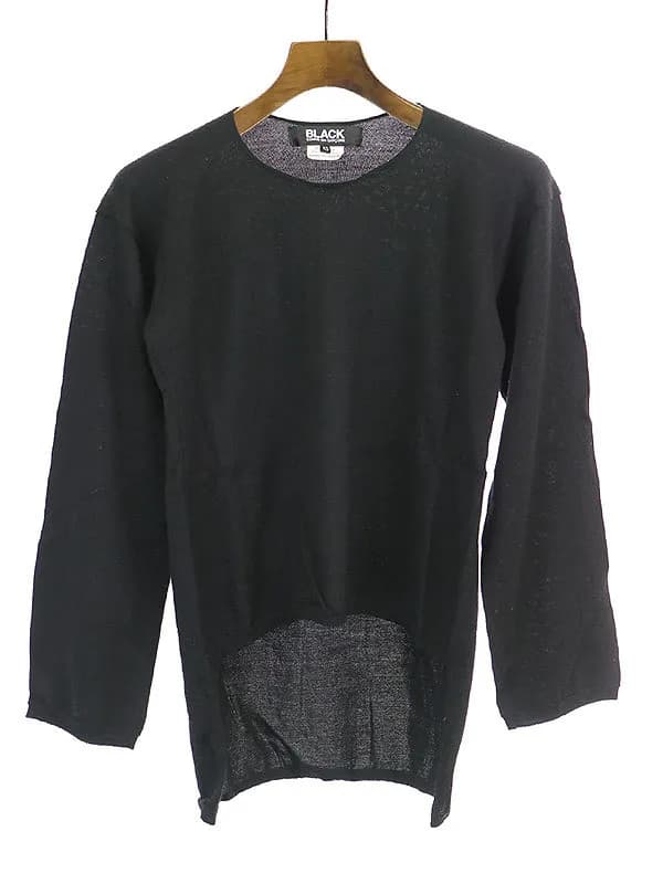 COMME des GARCONS ブラック コムデギャルソン 17SS バックロングウールハイゲージニット