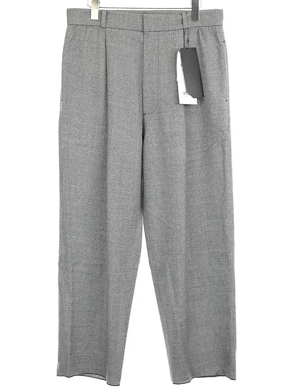 Aton エイトン WOOL CARMEL PIQUET CHECK チェックウールパンツ
