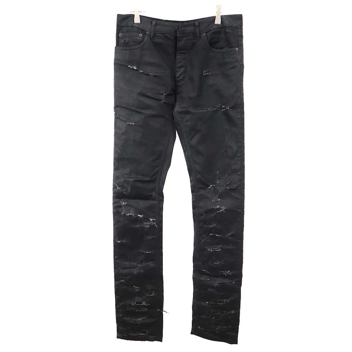 Dior HOMME ディオールオム 2004SS STRIP Destroyed Jeans デストロイダメージコーティング デニムパンツ