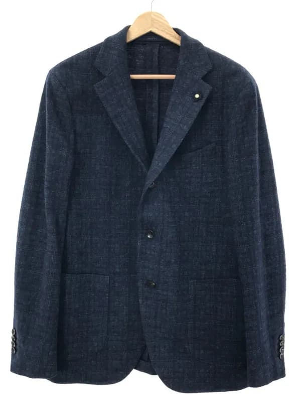 LARDINI ラルディーニ チェック柄 コットンウール3Bジャケット