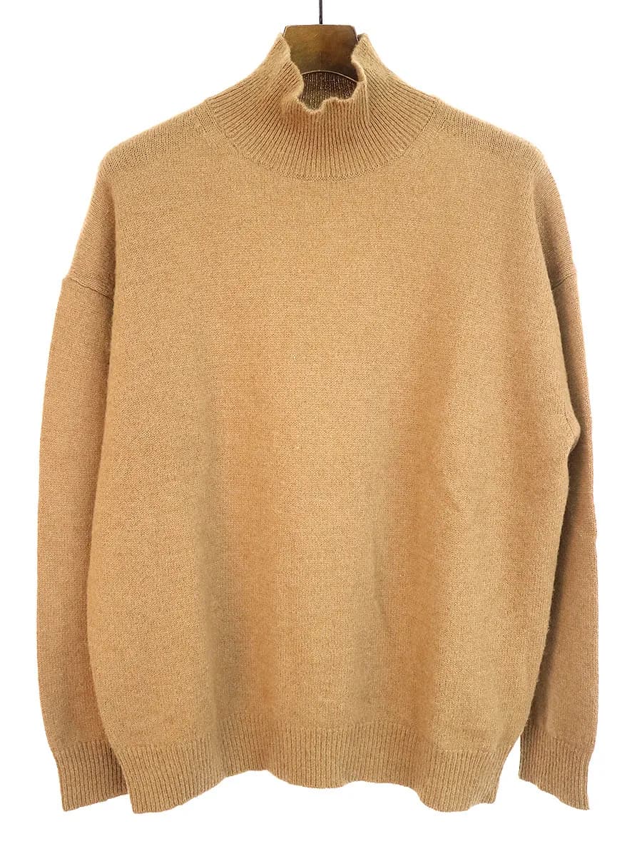 AURALEE オーラリー 18AW BABY CAMEL KNIT TURTLE NECK P/O タートルネックニットセーター