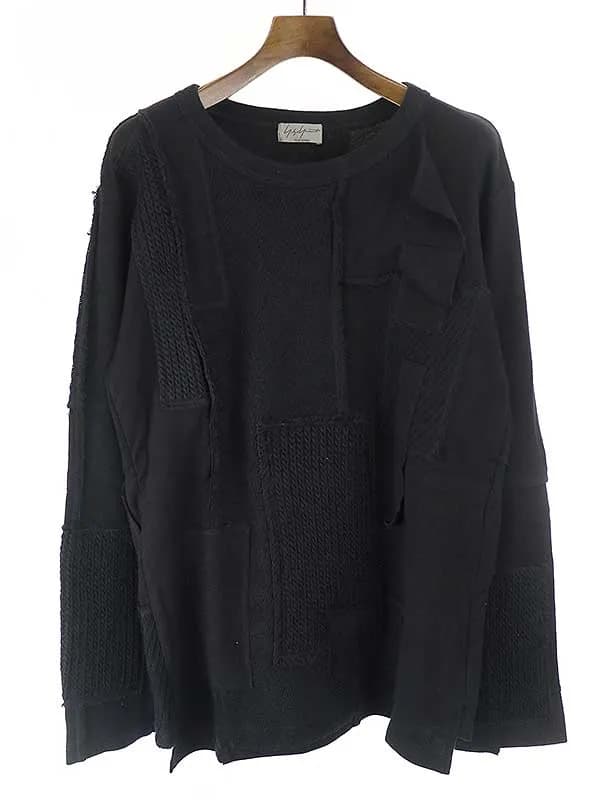Yohji Yamamoto ヨウジヤマモト プールオム パッチワークデザインスウェットカットソー