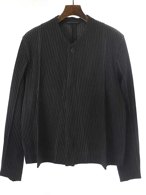 ISSEY MIYAKE オム プリッセ イッセイ ミヤケ 21AW SOLID PLEATS プリーツノーカラージャケット