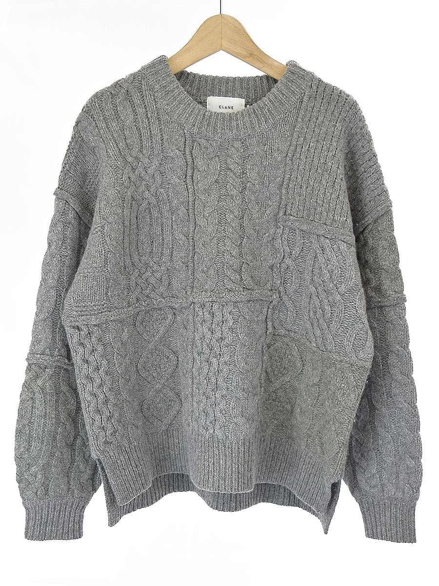 CLANE クラネ 16AW Patchwork Cable Knit パッチワークケーブルニット