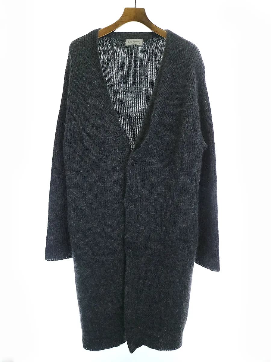 Yohji Yamamoto ヨウジヤマモトプールオム 17AW 二重前立てロングニットカーディガン