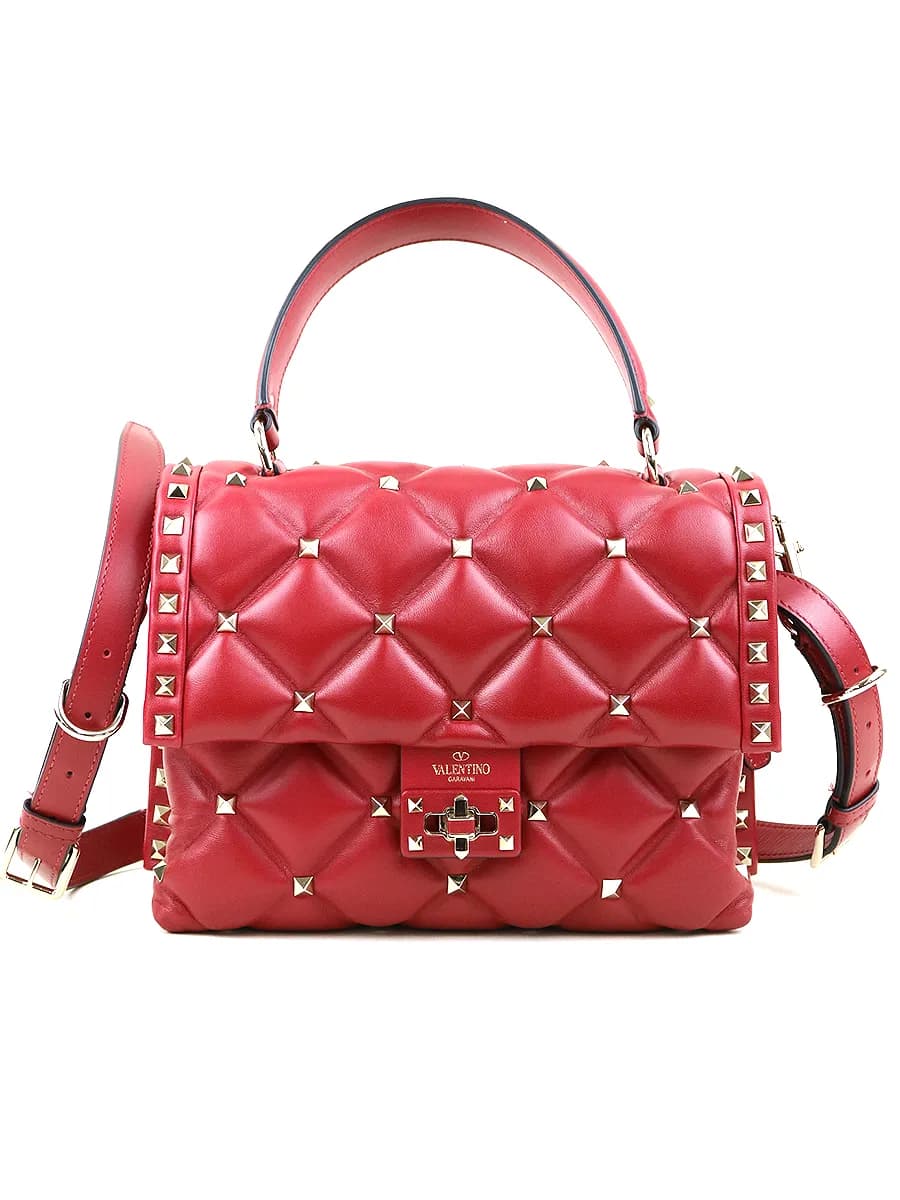 VALENTINO ヴァレンティノ キャンディスタッズ キルティングシングルハンドルハンドバッグ