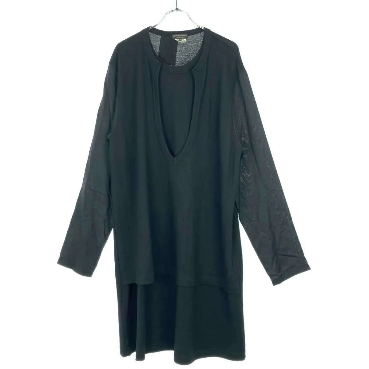 COMME des GARCONS コム デギャルソンオムプリュス 22AW キュプラ切替レイヤードカットソー
