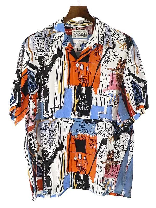 WACKO MARIA ワコマリア 21SS JEAN-MICHEL BASQUIAT HAWAIIAN SHIRT 総柄オープンカラーハワイアンシャツ