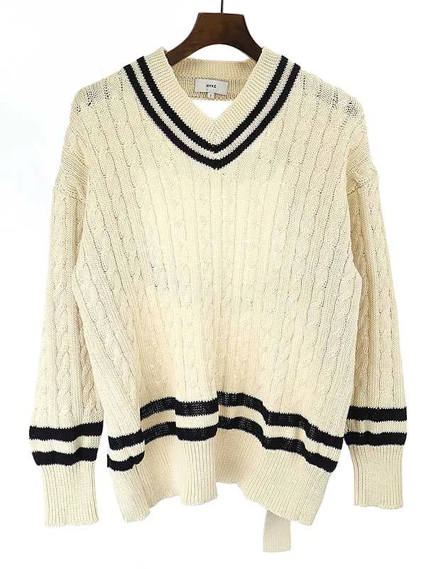 HYKE ハイク 20SS TILDEN SWEATER バックベルトデザインニットセーター