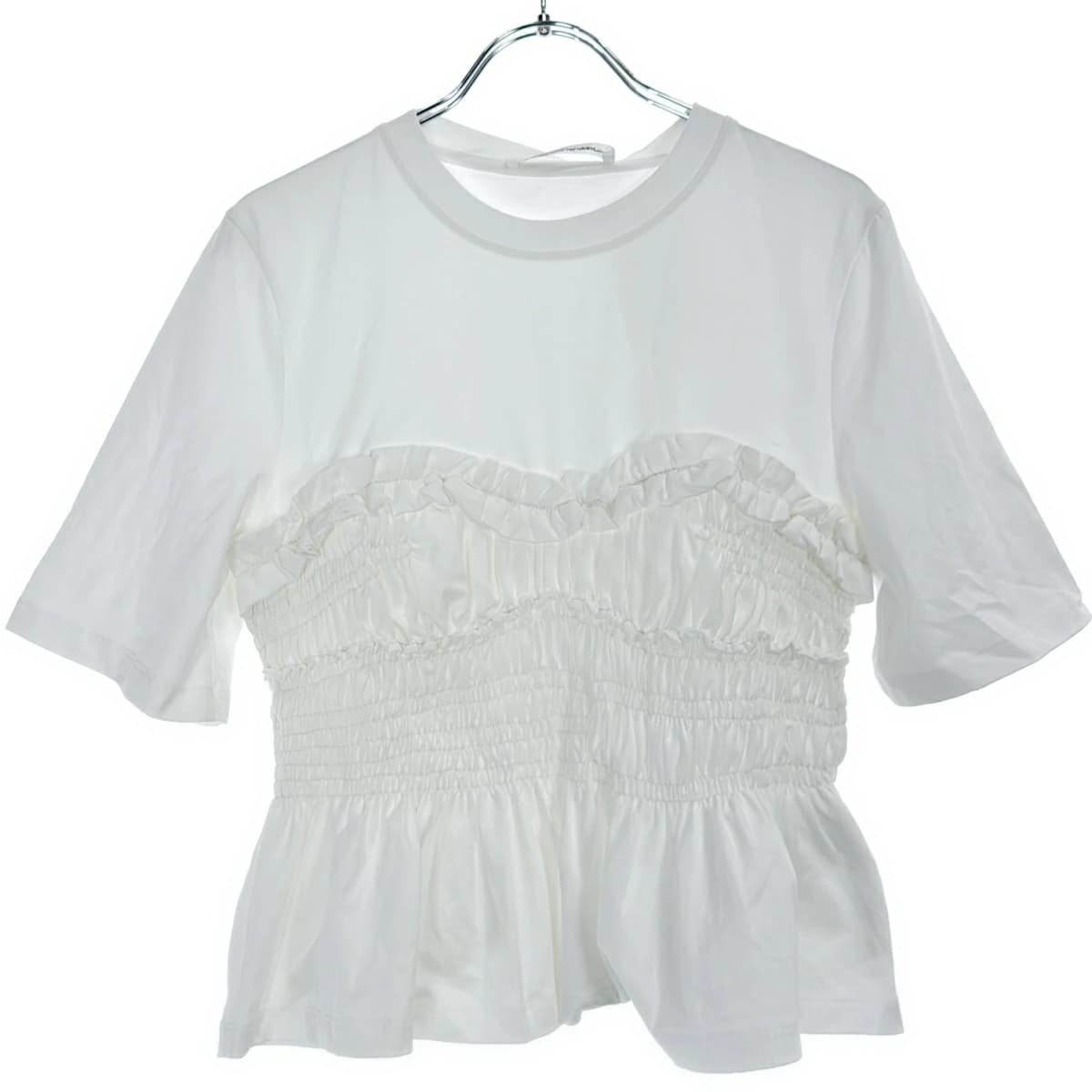 CECILIE BAHNSEN セシリーバンセン 24SS Vilde T-Shirt フリルジャージーTシャツ 1.24RTW11014