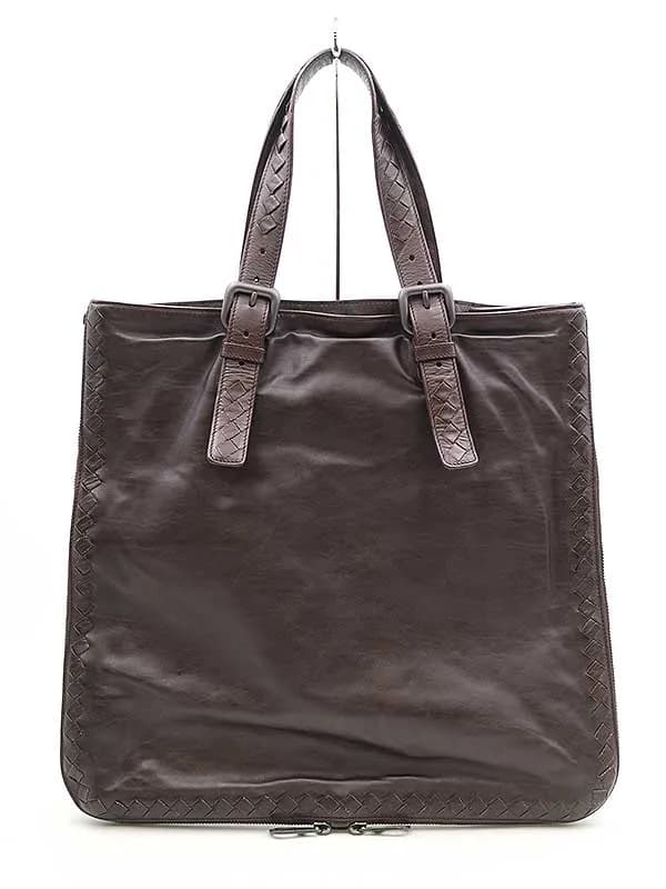 BOTTEGA VENETA ボッテガヴェネタ イントレチャートレザージップトートバッグ