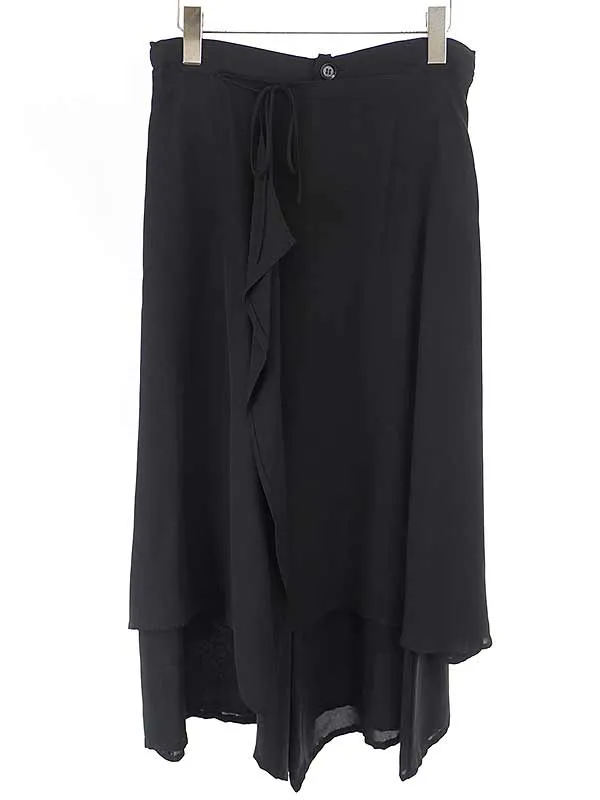 Yohji Yamamoto ヨウジヤマモト プリュスノアール 17AW シルクワイドラップパンツ