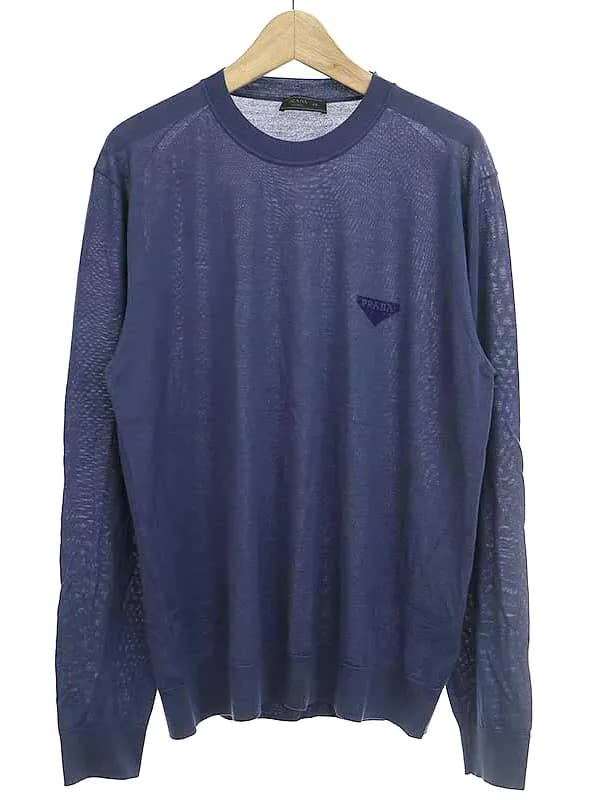 PRADA プラダ 21SS トライアングルロゴプリントウールニットセーター