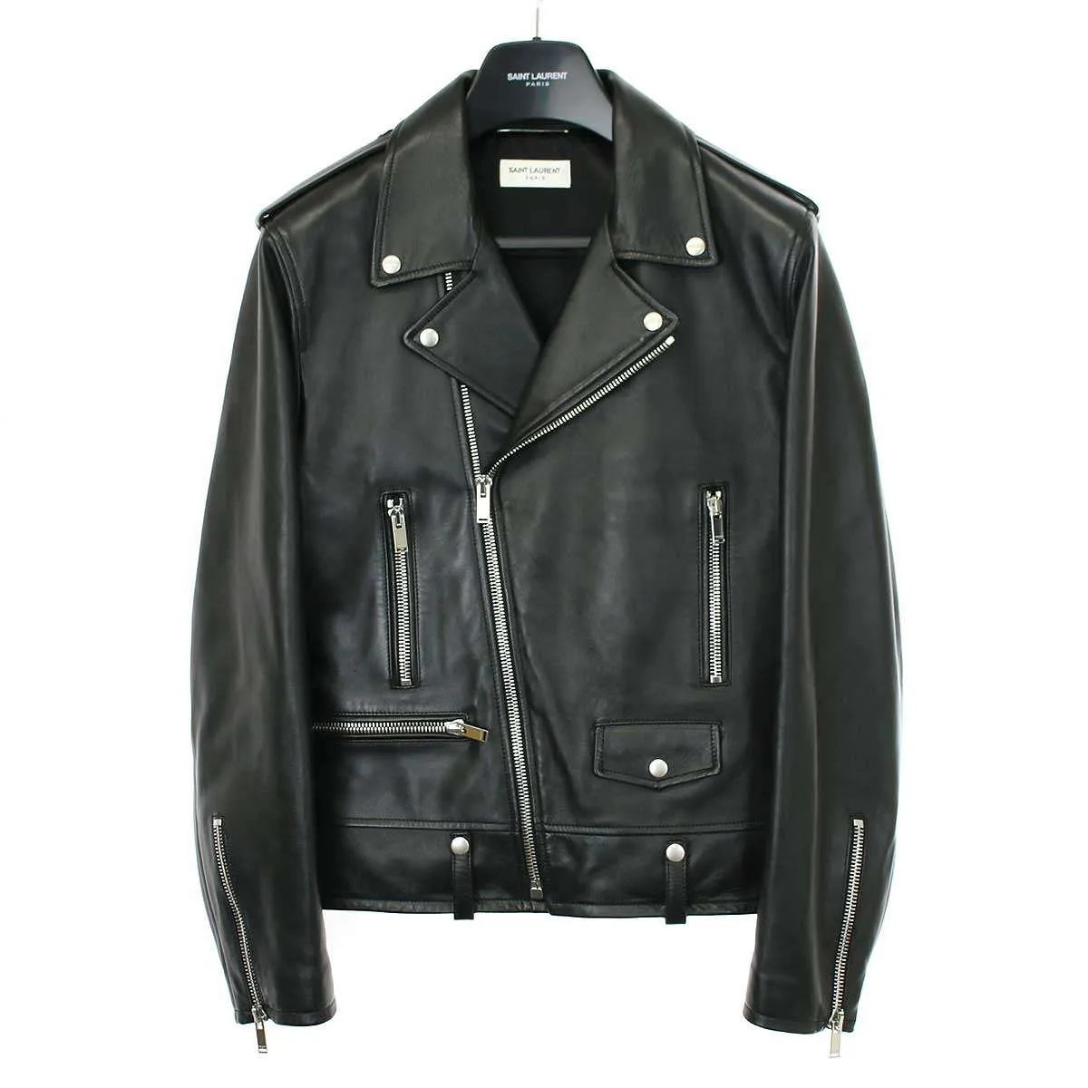 SAINT LAURENT サンローラン パリ L01 クラシックモーターサイクル ダブルレザーライダースジャケット