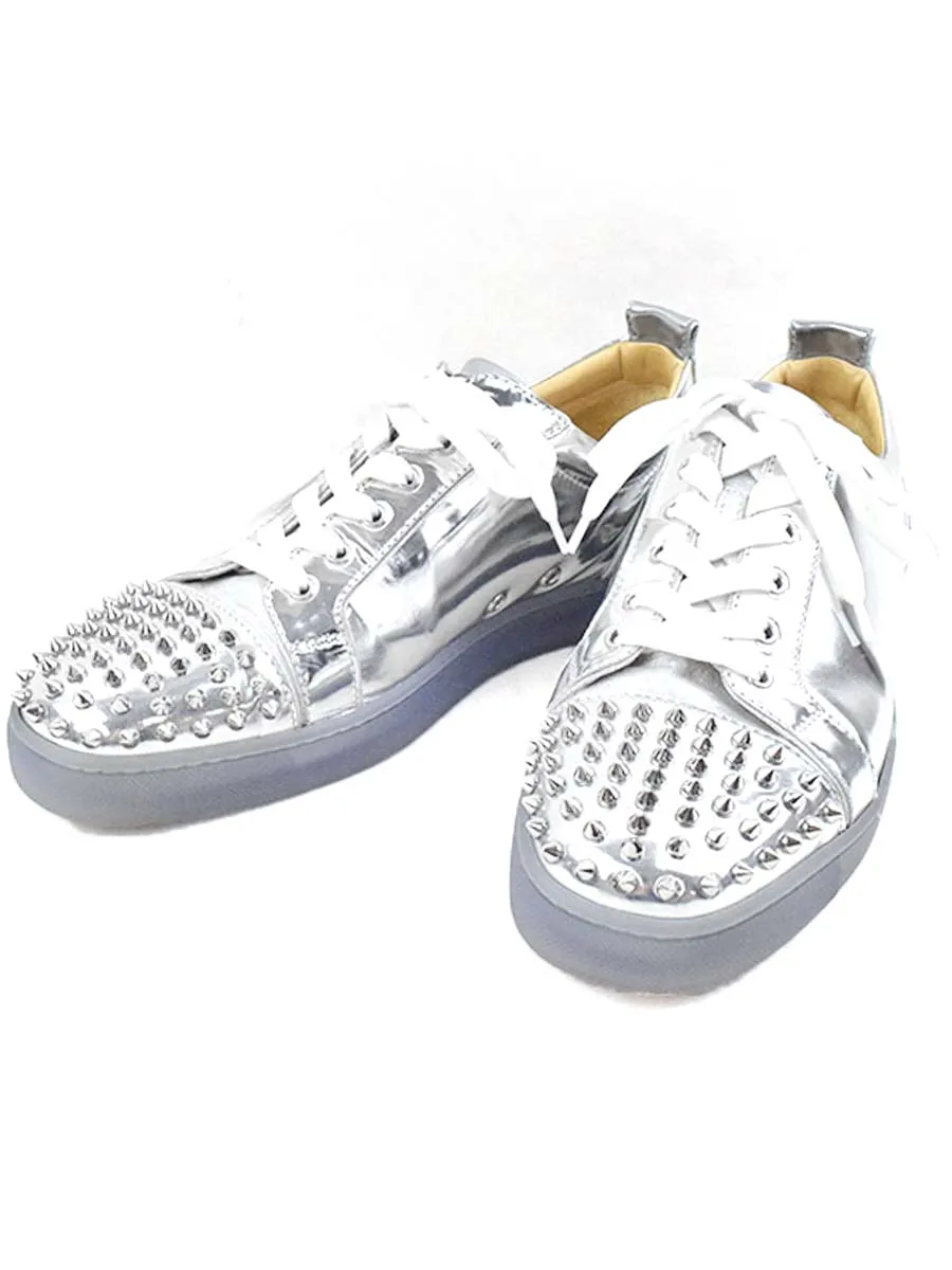 Christian Louboutin クリスチャンルブタン スタッズメタリックローカットスニーカー