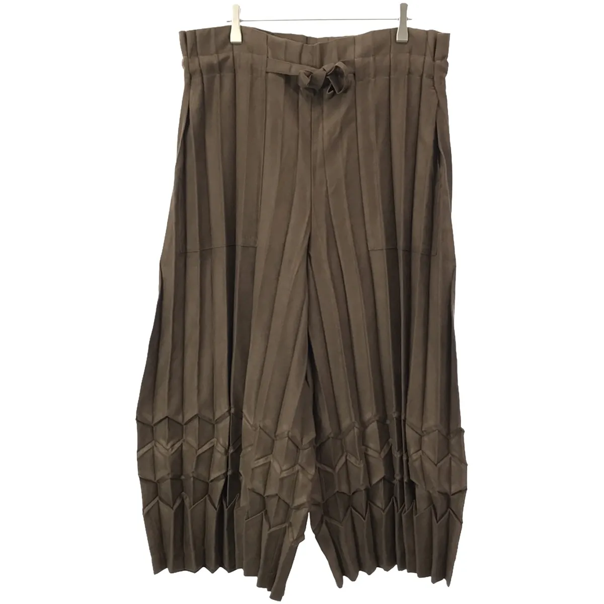 ISSEY MIYAKE ミーイッセイ ミヤケ 23AW CUBE PLEATS BOTTOMS フェイクスウェードキューブプリーツパンツ