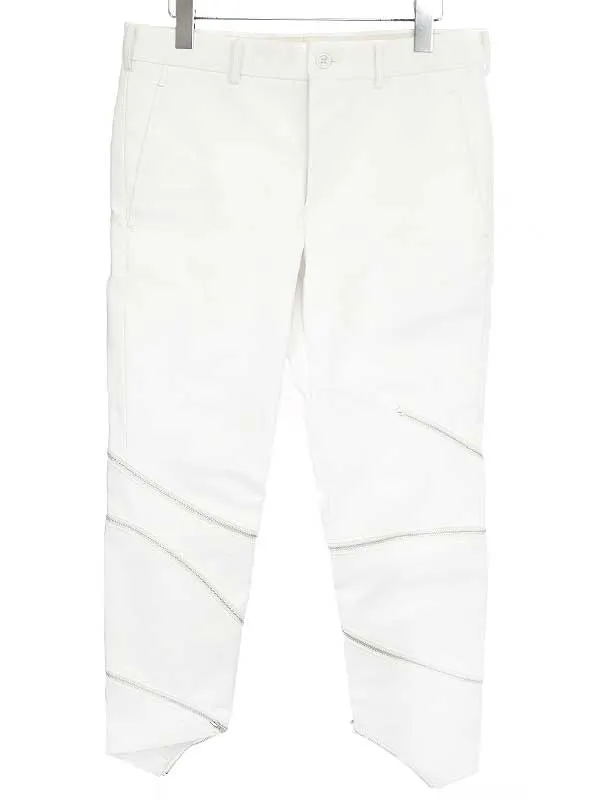 COMME des GARCONS コムデギャルソン オム プリュス 18AW White Shock 螺旋ジップフェイクレザーパンツ