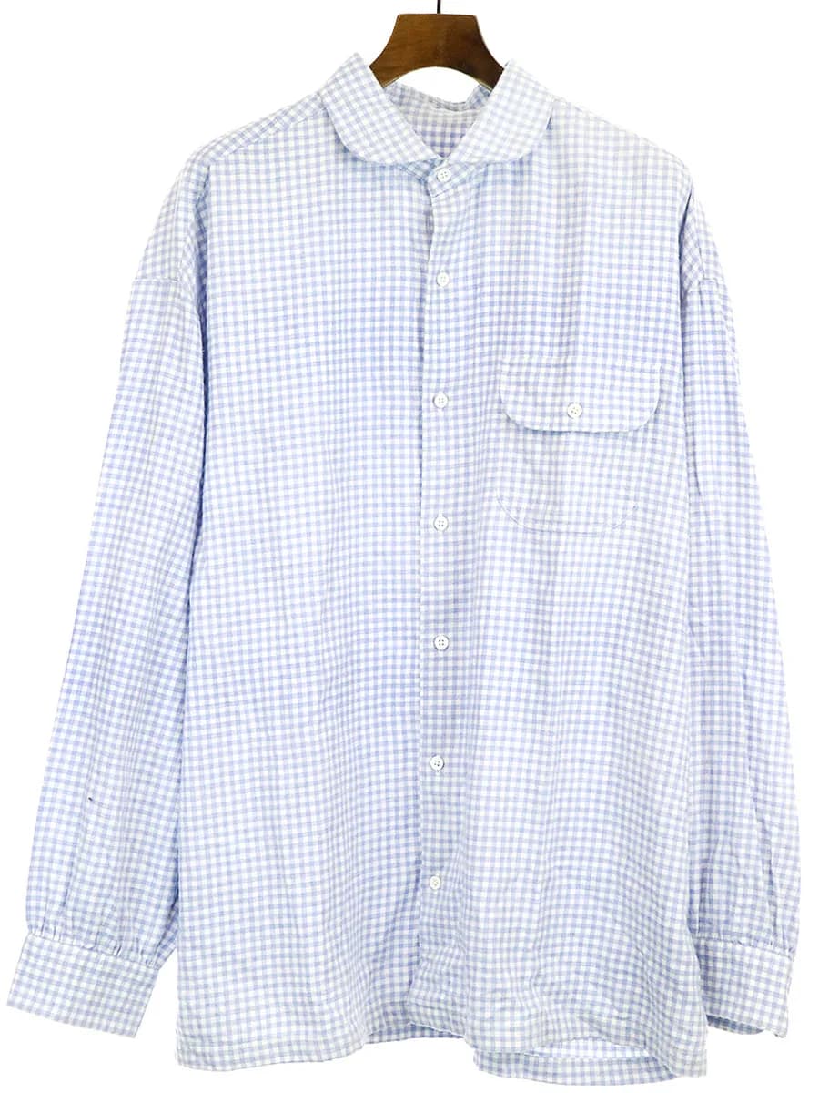 Porter Classic ポータークラシック ALUMO CASHMERE COTTON SHIRT チェック柄カシミヤ混コットン長袖シャツ
