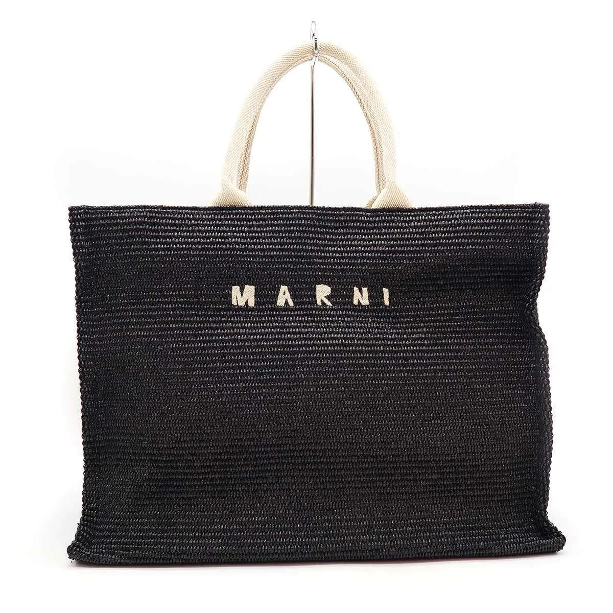 MARNI マルニ EAST-WEST Large tote ロゴ ラフィア2WAY ラージトートバッグ SHMQ0034U1 P3860