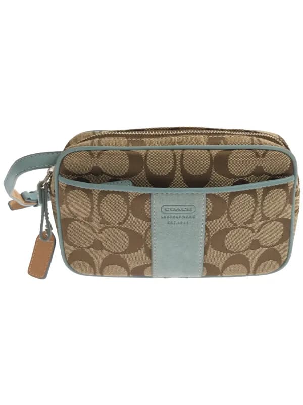 COACH コーチ レザーコンビキャンバスウエストバッグ