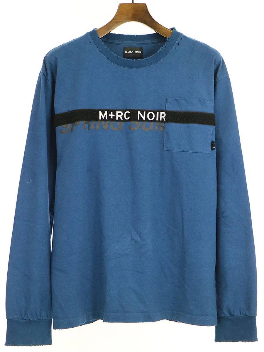 M+RC NOIR マルシェノア BLUE LONG SLEEVES VELCRO TEE プリントカットソー