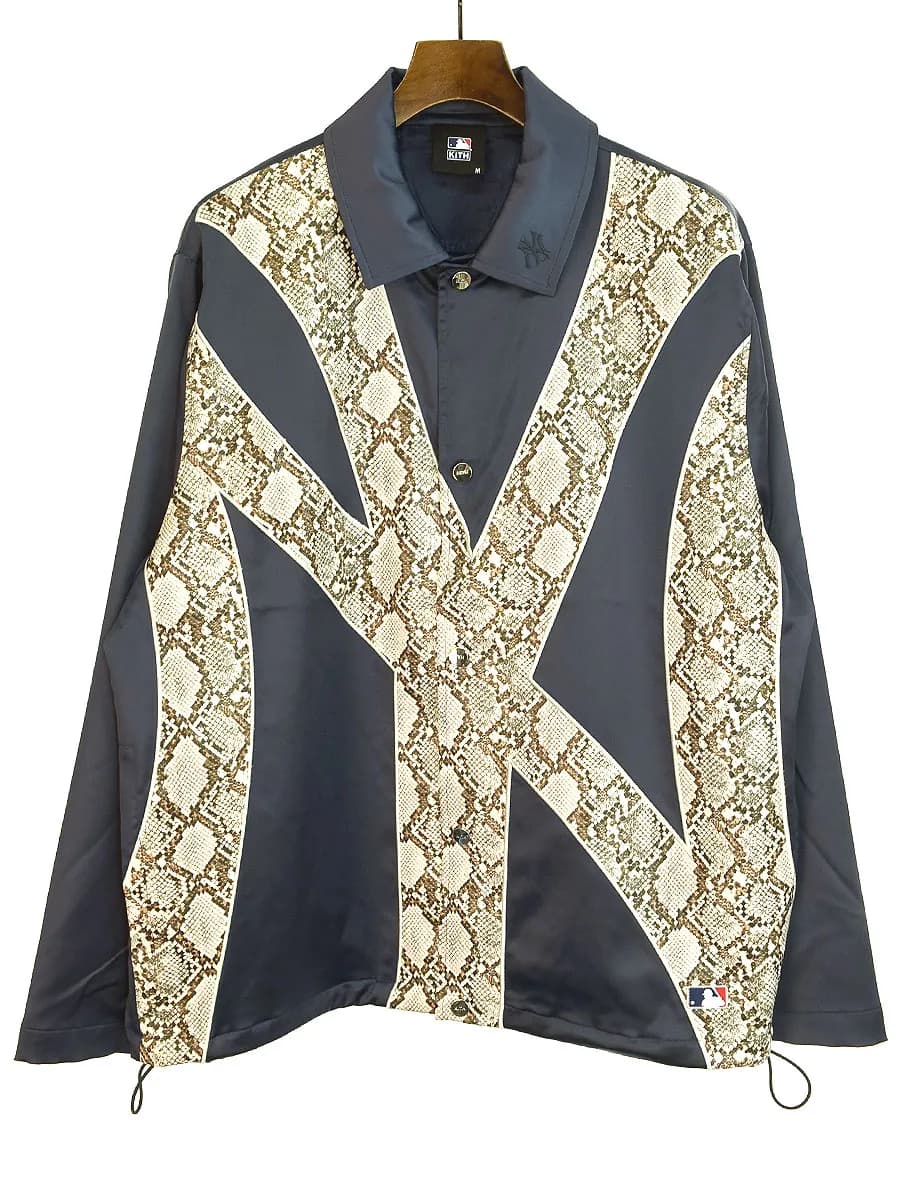 KITH キスニューヨークシティ Yankees MLB Snakeskin Coaches Jacket コーチジャケット