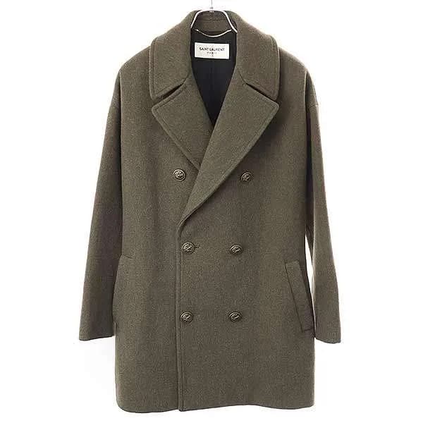 SAINT LAURENT サンローラン パリ 18AW カシミヤ混ダブルブレストPコート 488394 Y049T