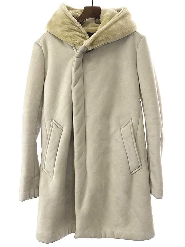 1piu1uguale3 ウノピゥウノウグァーレトレ WRAP HOOD エコムートンフーデッドコート