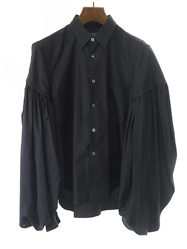 COMME des GARCONS コム デギャルソンオムプリュス 20SS ギャザーボリュームスリーブコットンシャツブラウス