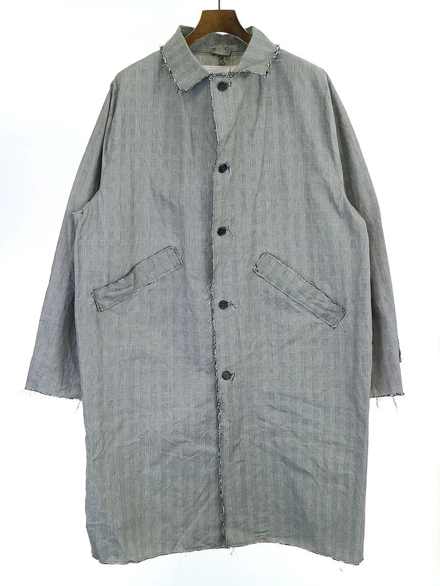 CAMIEL FORTGENS カミエルフォートヘンス 19SS overcoat ワックスコットンングレンチェックオーバーコート
