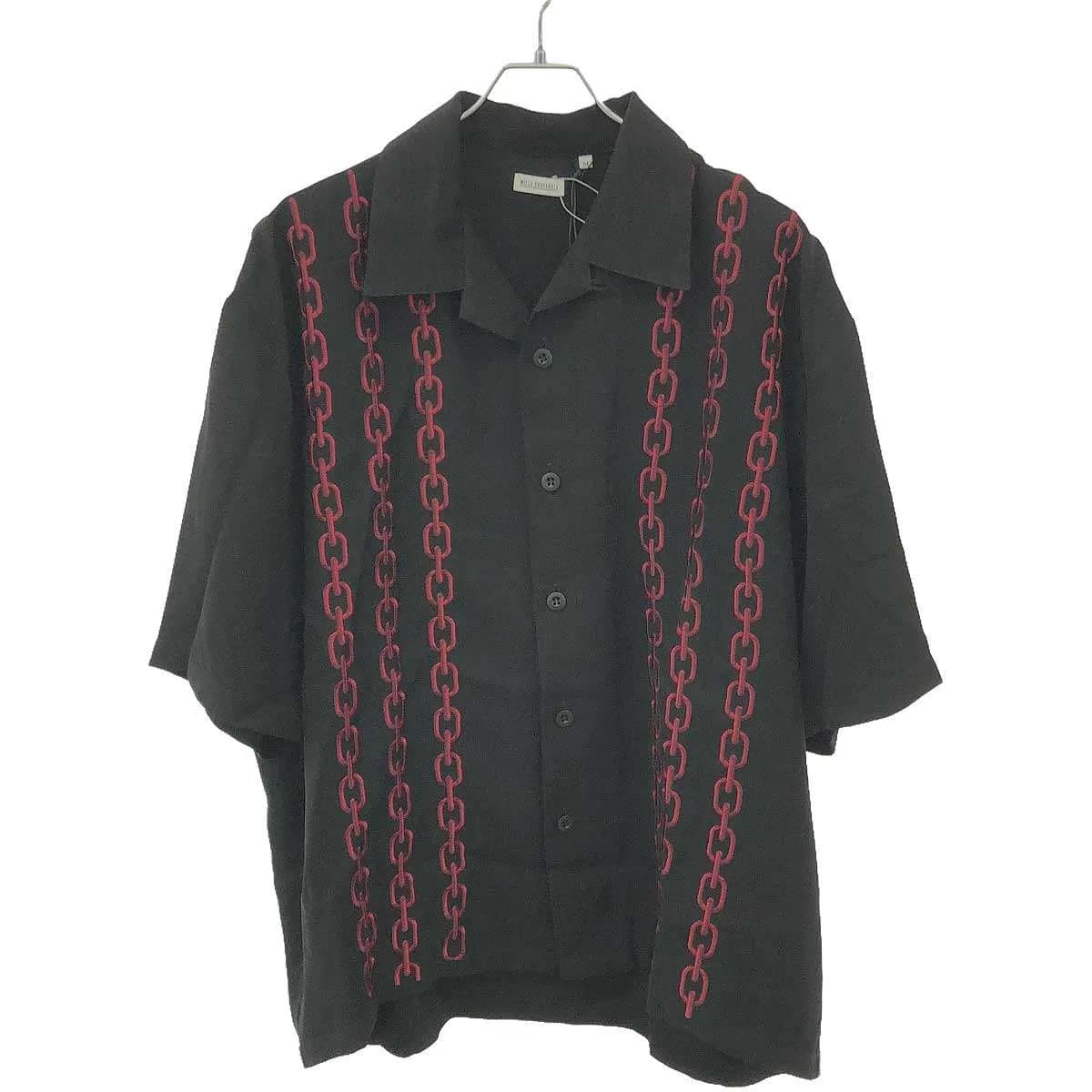 WILLY CHAVARRIA ウィリーチャバリア 23SS OPEN COLLAR SHIRT CHAIN EMBROIDERY エンブロイダリーショートスリーブシャツ