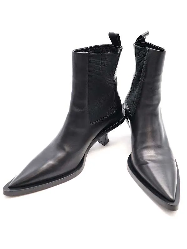 JIL SANDER ジルサンダー ポインテッドトゥ レザーヒールブーツ