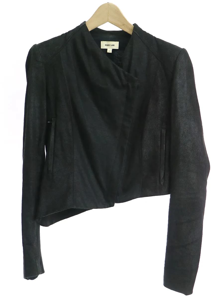 HELMUT LANG ヘルムート ラング ゴートレザーコンビライダースジャケット