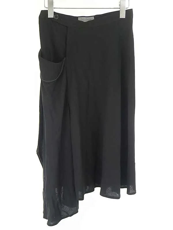 Yohji Yamamoto ヨウジヤマモト プリュスノアール 21SS レーヨンリネンアシンメトリースカート