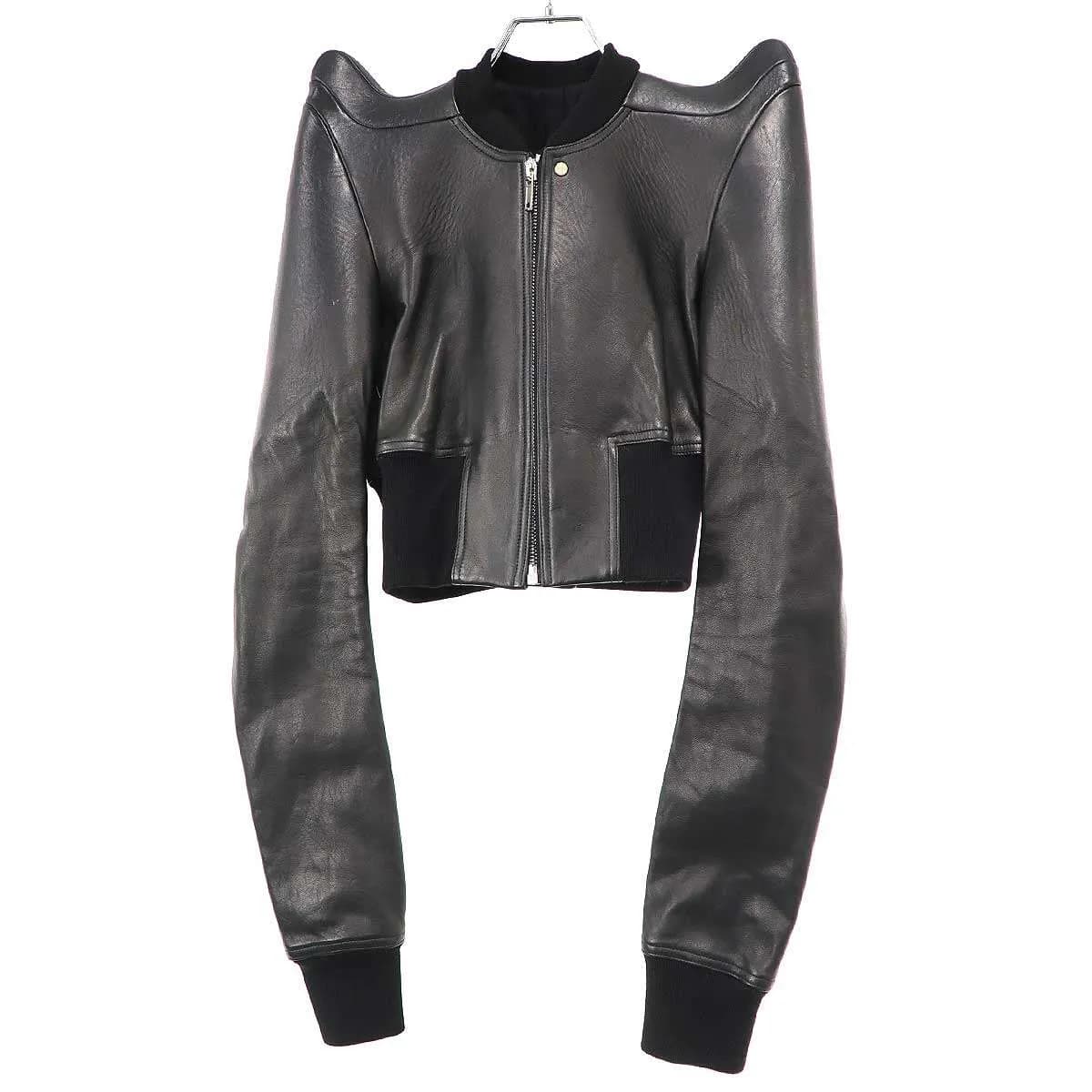 Rick Owens リックオウエンス 23SS Tec Shoulder Lambskin Leather Bomber Jacket レザージャケット RO01C5784