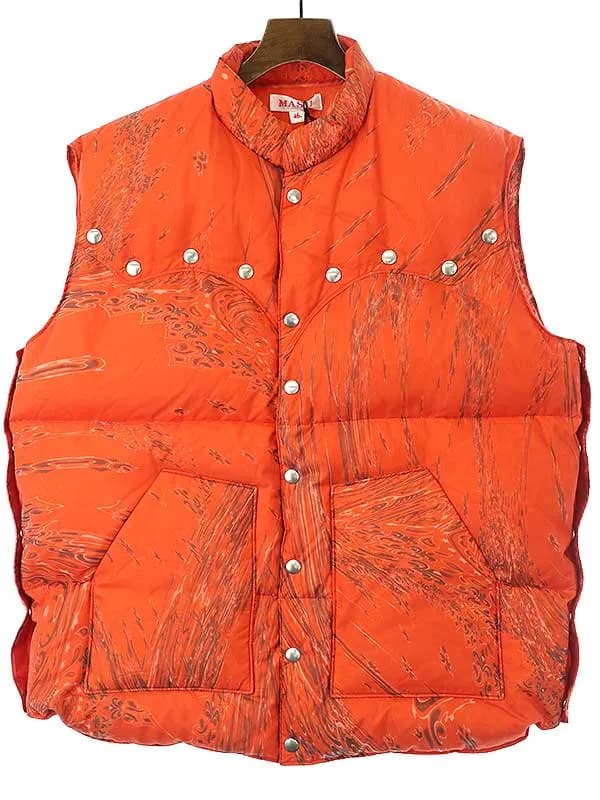 MASU エムエーエスユー 22AW MARBLE BANDANA PUFFER VEST マーブルバンダナダウンベスト