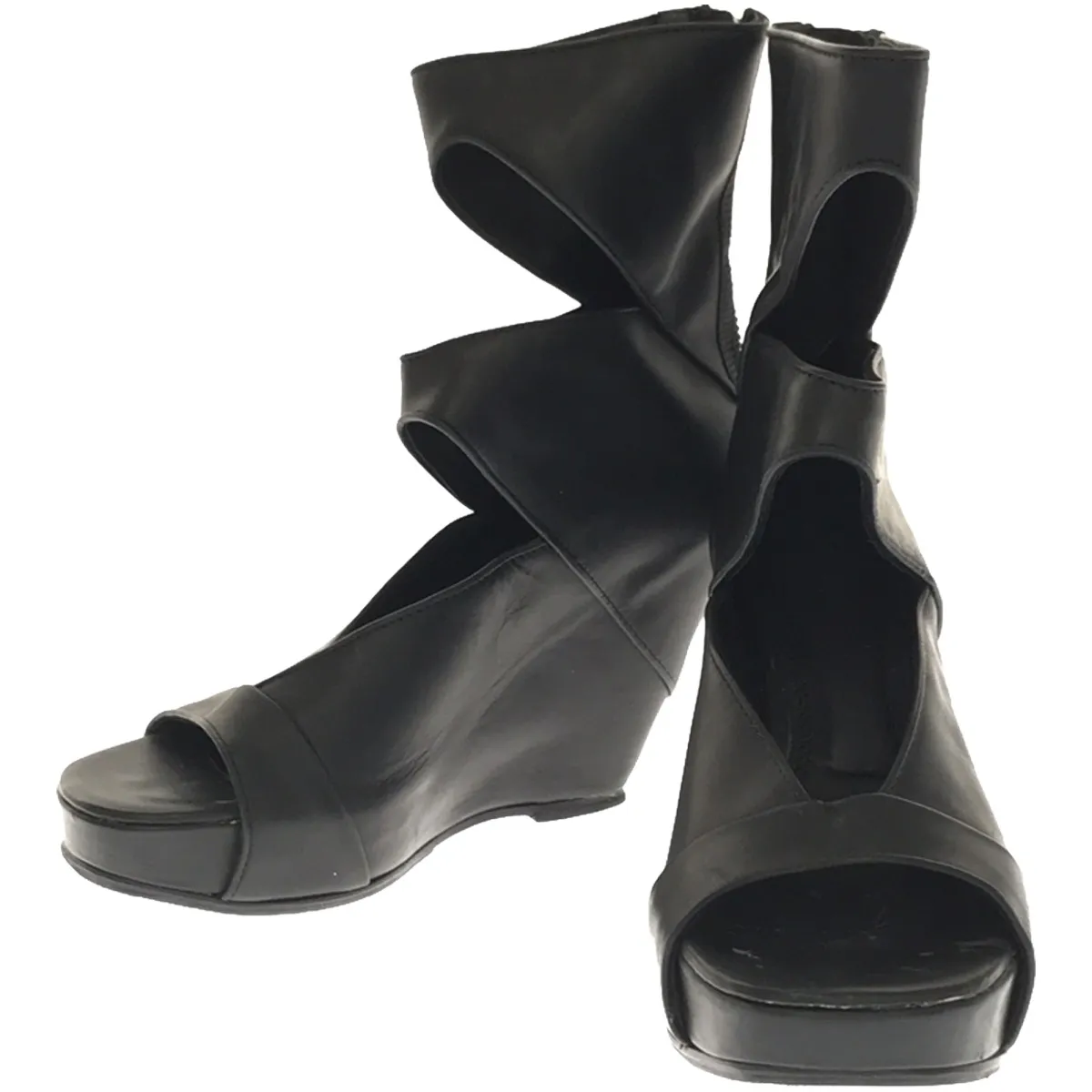 Rick Owens リックオウエンス オープンウェッジソールレザーブーツ