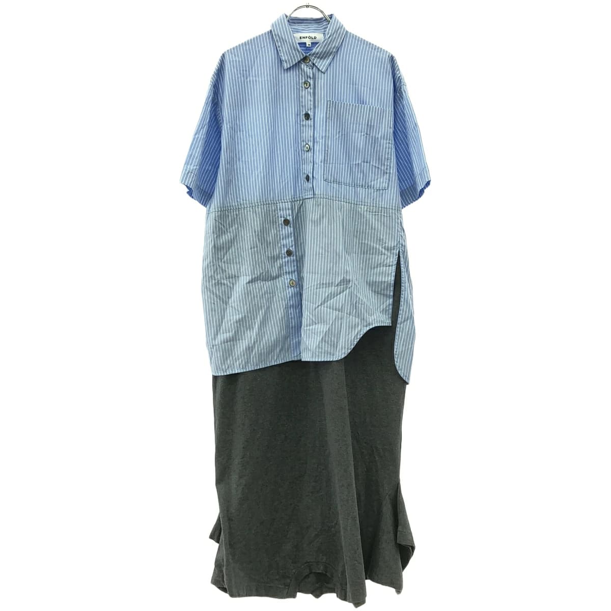 ENFOLD エンフォルド 24AW LAYERED DRESS ショートスリーブ レイヤードドレスワンピース