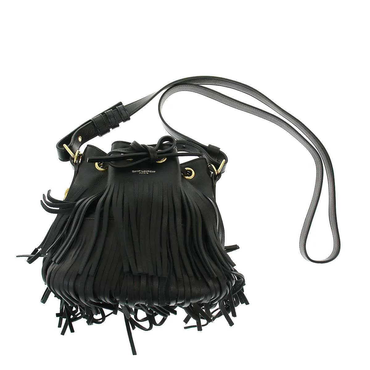 SAINT LAURENT サンローラン パリ Emmanuelle Small Fringe Bucket Bag エマニュエル フリンジショルダーバッグ