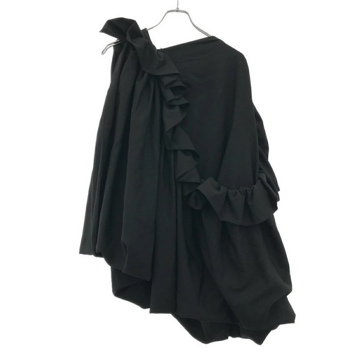 Yohji Yamamoto ヨウジヤマモト ファム 19AW ウールギャバジンドレープ ケープジャケット FC-J01-100