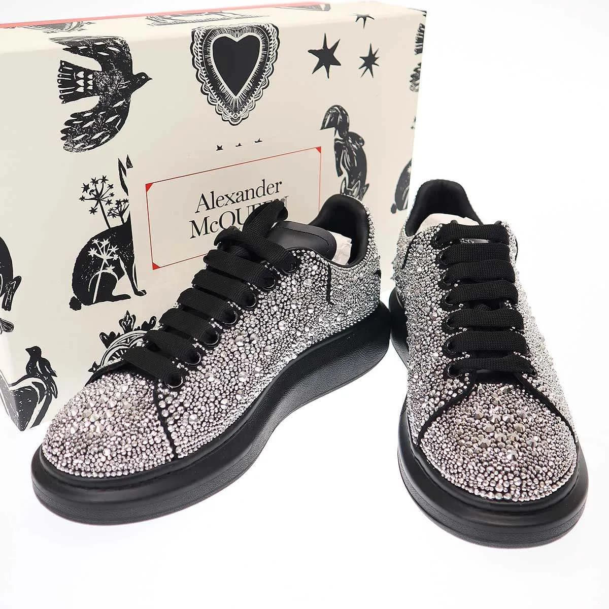 ALEXANDER McQUEEN アレキサンダーマックイーン Oversized Crystal Low Top Sneakers ビジューストーンデザイン オーバーサイズスニーカー