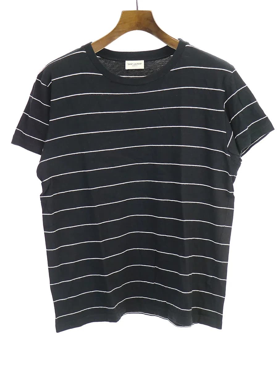 SAINT LAURENT サンローラン パリ ボーダークルーネックTシャツ