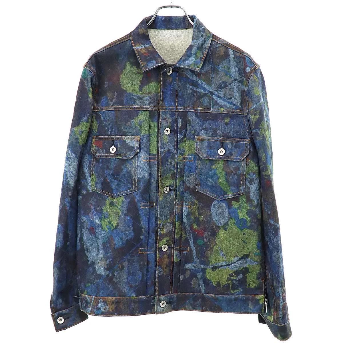 sacai サカイ 19AW Jackson Pollock Studio ペンキプリントデニムジャケット 19-02179M