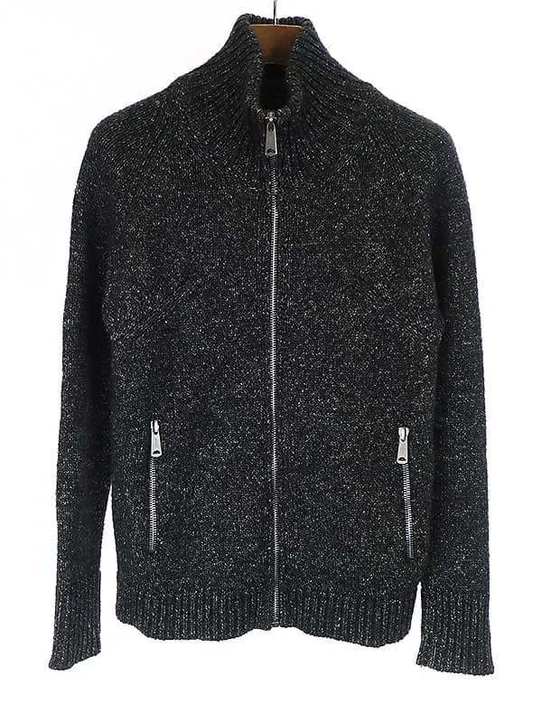 Dior HOMME ディオールオム 06AW ウールジップアップラメデザインニット