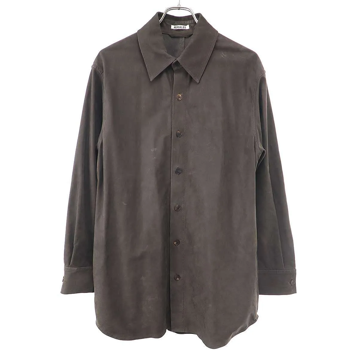 AURALEE オーラリー 24SS Calf Nubuck Shirt ヌバックレザーシャツ A24SS04CN